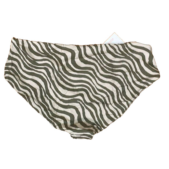 Andie Swim The Hipster Bikini Bottom Bias Stripe Olive size L NWT Style AB383 - Picture 3 of 5